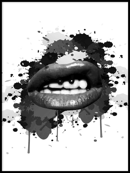 Poster: Lips, grey, by Grafiska huset