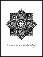 Poster: Live beautifully, black, by Anna Mendivil / Gypsysoul