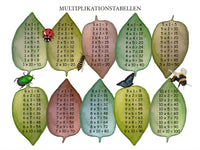 Poster: Multiplication table nature, by Lindblom of Sweden