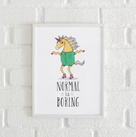 Poster: Normal is boring, by Discontinued products