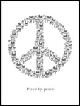 Poster: Peace with text, white, by GaboDesign
