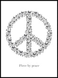 Poster: Peace with text, white, by GaboDesign
