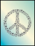 Poster: Peace, turquoise, by GaboDesign