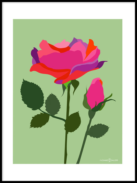 Poster: Popart Rose l, by Yvonnes galleri