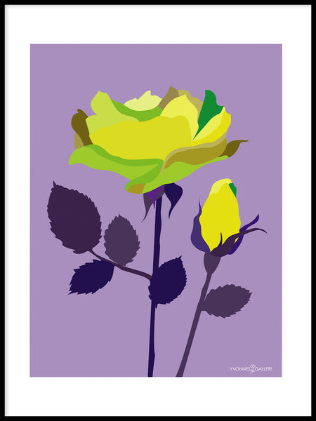 Poster: Popart Rose ll, by Yvonnes galleri