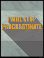 Poster: Procrastinate - marble style, by Caro-lines