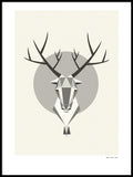 Poster: Reindeer, Gray, by Fröken Fräken Form