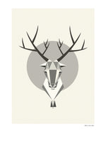 Poster: Reindeer, Gray, by Fröken Fräken Form