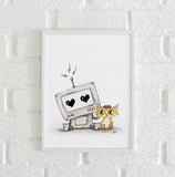 Poster: Robot and cat, by Discontinued products