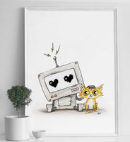 Poster: Robot and cat, by Discontinued products