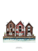Poster: Boat houses in Huddik, by Ekkoform illustrations