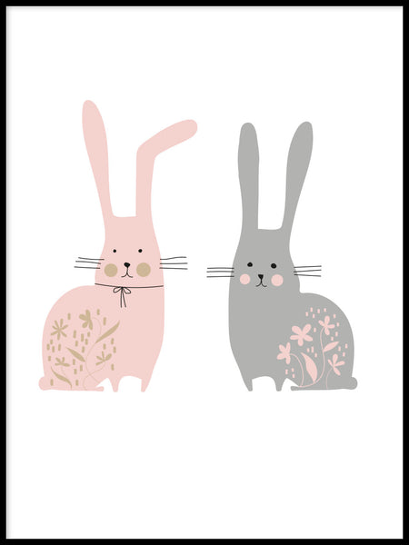 Poster: Forest hares, by Sofie Staffans-Lytz
