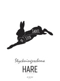 Poster: Cutting chart, Hare, by Discontinued products