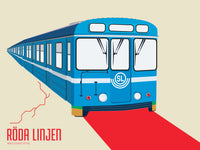 Poster: T-bana Red line, by Discontinued products