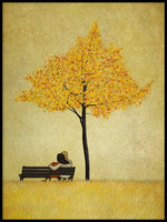 Poster: Under the cherry tree, Autumn, by Majali Design & Illustration