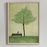 Poster: Under the cherry tree, Summer, by Majali Design & Illustration