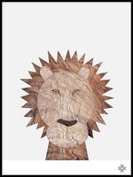 Poster: Wood Lion, by Paperago