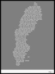 Poster: Sweden, gray, by Caro-lines