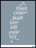 Poster: Sweden, gray-blue, by Caro-lines