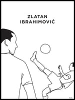 Poster: Zlatan Ibrahimovic Bicicleta Outline, by Tim Hansson