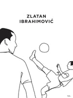 Poster: Zlatan Ibrahimovic Bicicleta Outline, by Tim Hansson